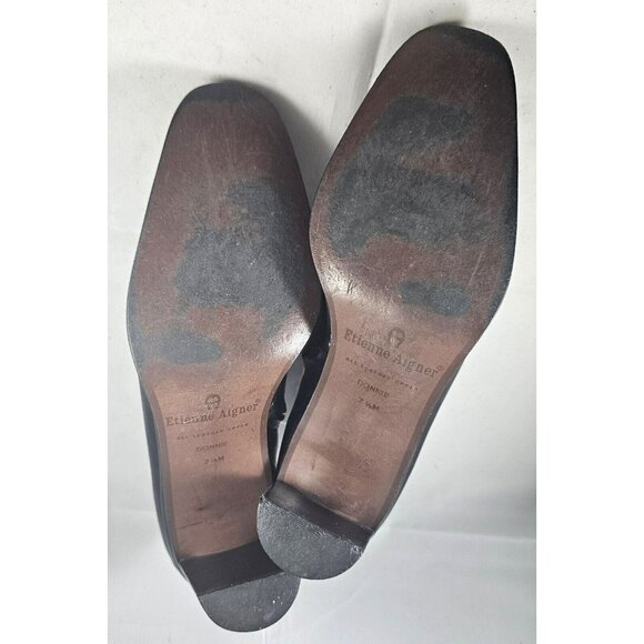 Vintage Elienne Aigner Women’s Black Leather Ankle Booties Size 7.5 - Picture 12 of 12